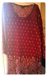 Red patterned dress from BeBop.